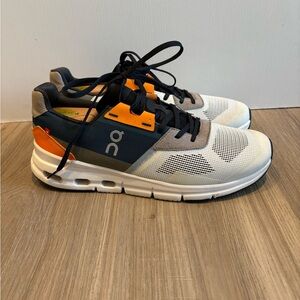 On Women's Cloudrift Breathable Walking Sneaker Shoes, Ivory / Storm- Size 10